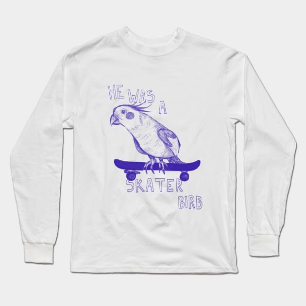 Skater Birb Long Sleeve T-Shirt by Brie